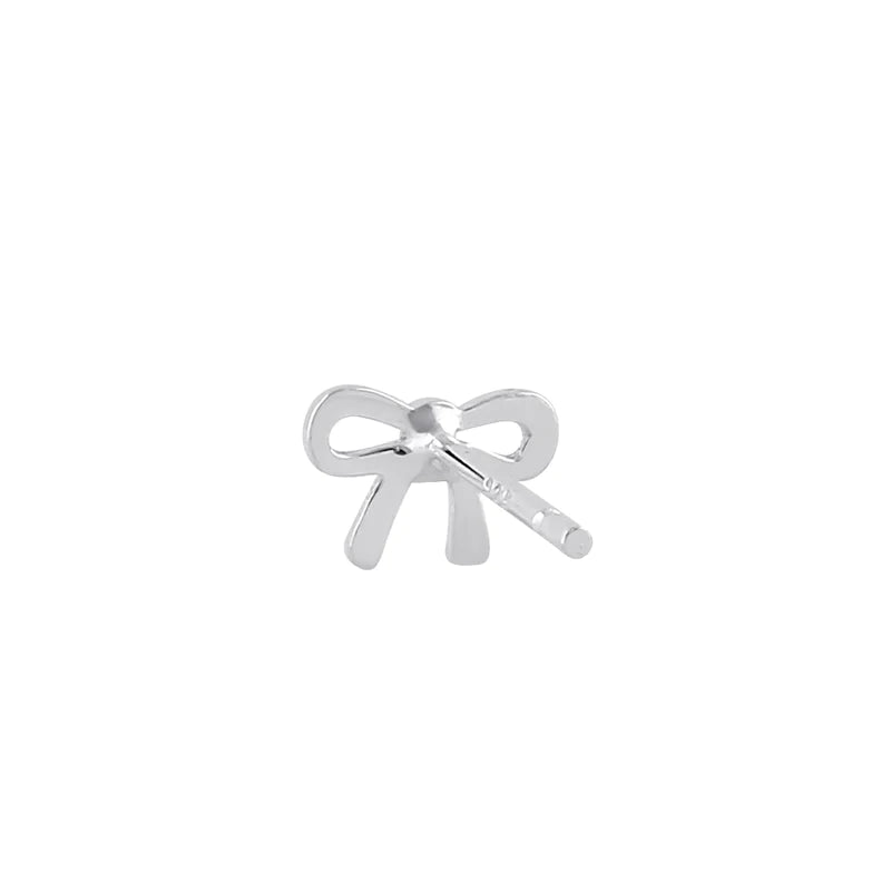 Sterling Silver Dainty Bow Stud Earrings