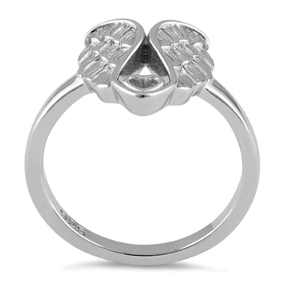 Angel Wings with Heart Ring