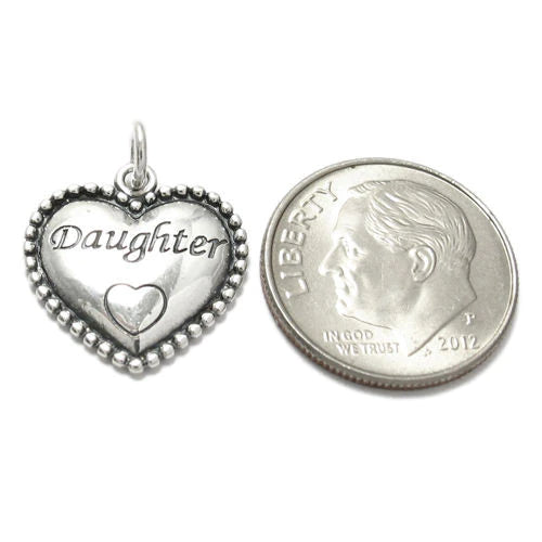 "Daughter" in Beaded Heart Charm