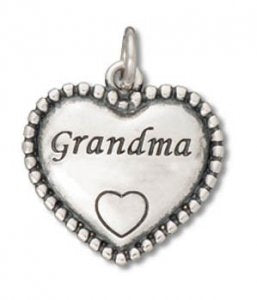 “Grandma” in Beaded Heart Charm