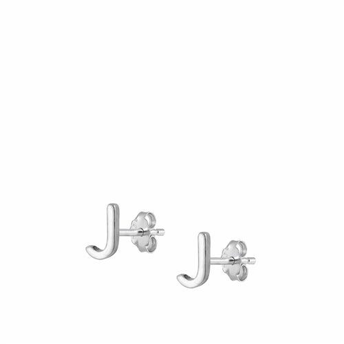 A-Z Geometric Initial Stud Earrings Sterling Silver