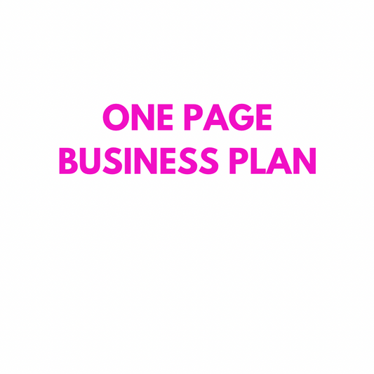 One Page Business Plan