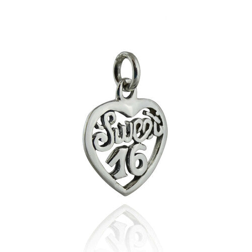 Heart-shaped Sweet 16 Charm