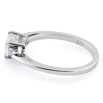 Sterling Silver Clear Heart CZ Ring