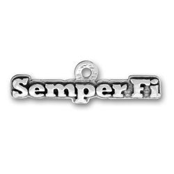 Semper Fi Marine Military Sterling Charm