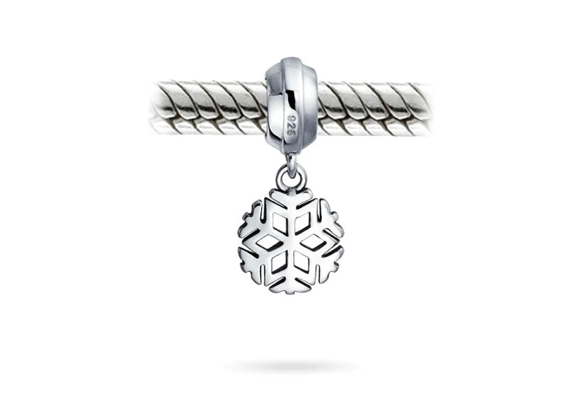 Winter Snowflake Dangle Bead Charm