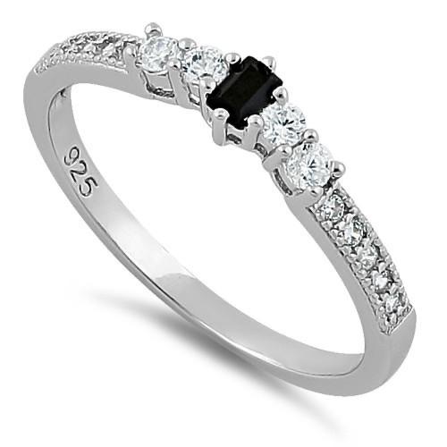 Sterling Silver Black CZ Ring