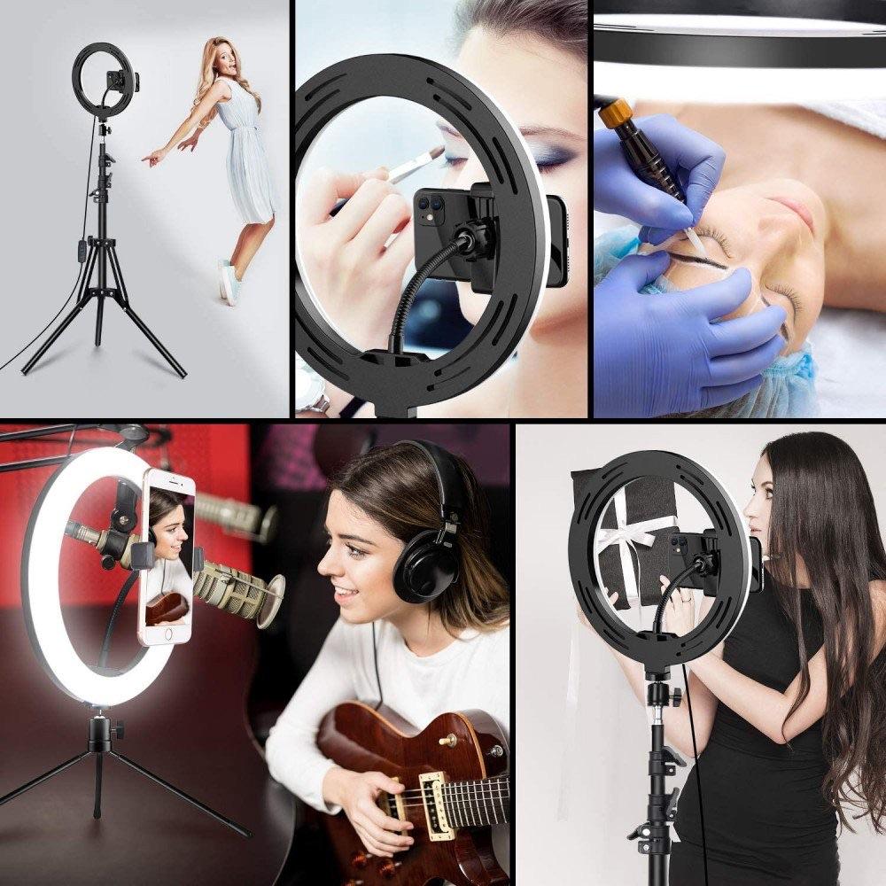 10 inch Selfie Ring Light with 76 inch Tripod Stand