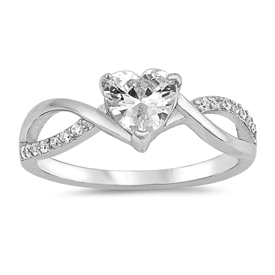 Anillo infinito con forma de corazón 