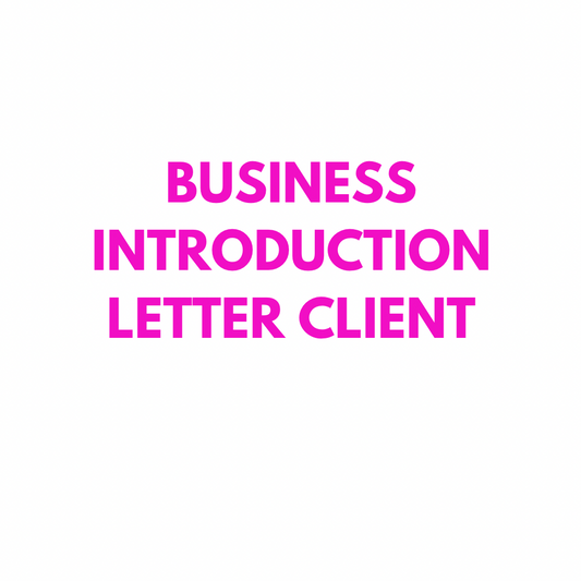 Business Introduction Letter Client