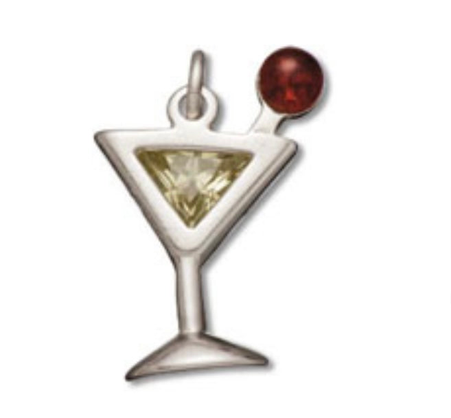 Apple Martini  Charm or Apple-Tini Crystal Charm