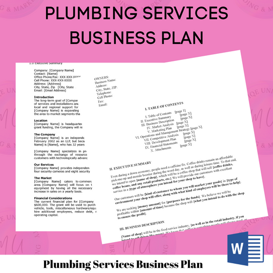 Plumbing Services Business Plan