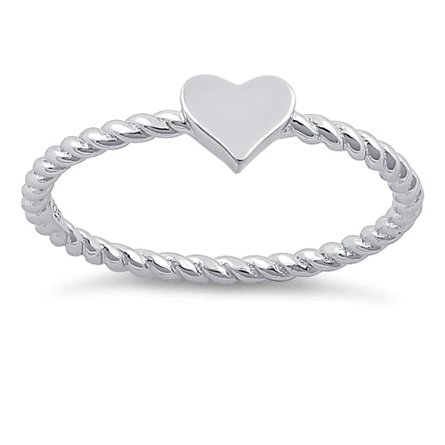 Sterling Silver Plain Heart Ring