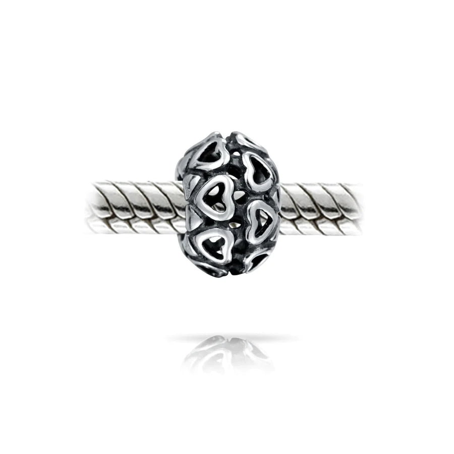 Multi Open Filigree Heart Bead Charm