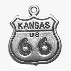 Kansas Route 66 Highway Sign Charm