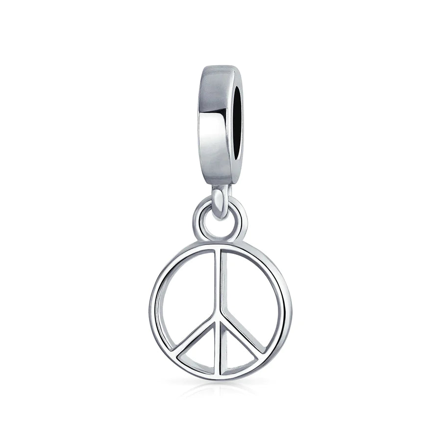 Peace Sign Dangle Bead Charm