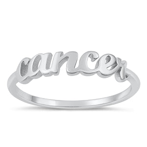 Sterling Silver Script Zodiac Ring