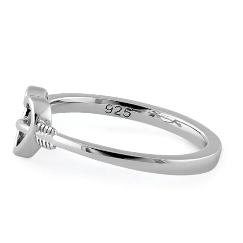 Sterling Silver Cupid's Arrow Heart Ring