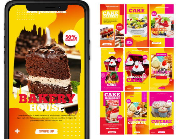 Cake Dessert Insta Story Canva Template