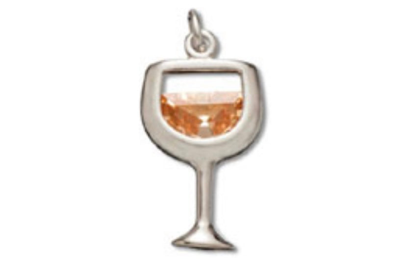 White Wine Crystal Charm