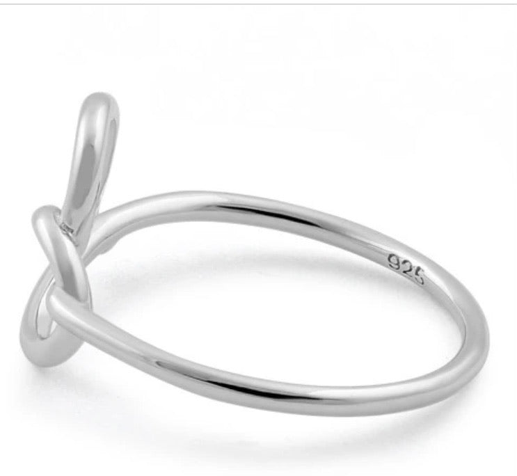 Sterling Silver Heart Knot Ring