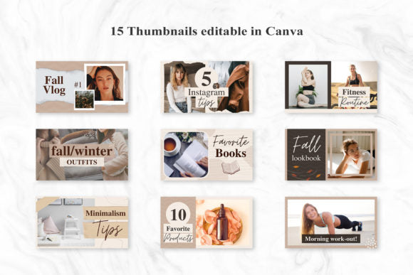 YouTube Thumbnail Kit Editable in Canva