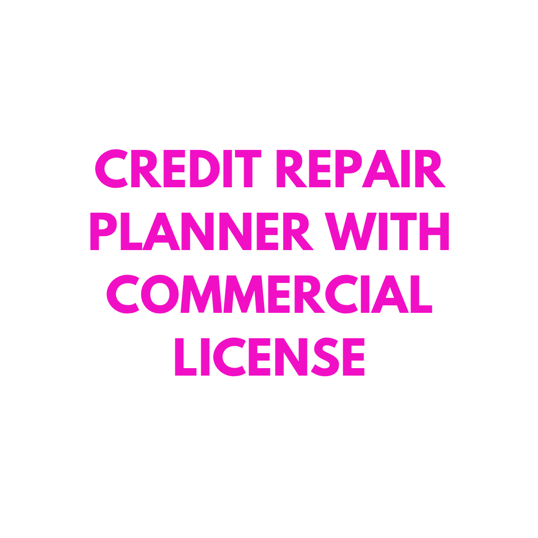 Credit Repair Planner With Commercial License