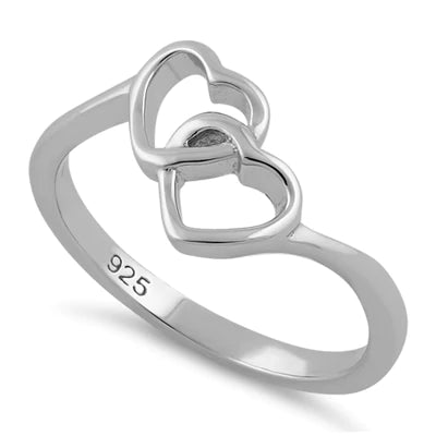 Sterling Silver Double Heart Ring