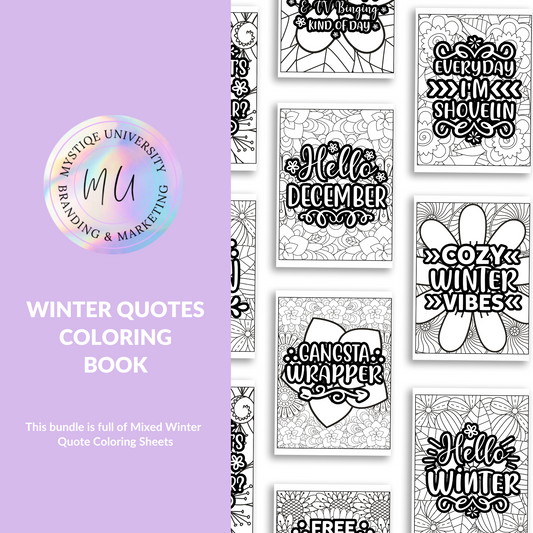 Winter Quotes Coloring Book