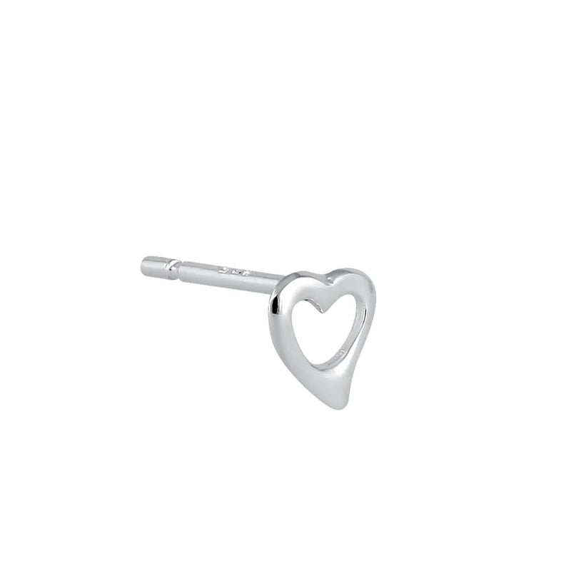 Sterling Silver Dainty Heart Stud Earrings