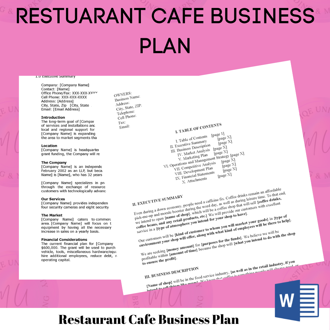 Restaurant-Cafe Business Plan