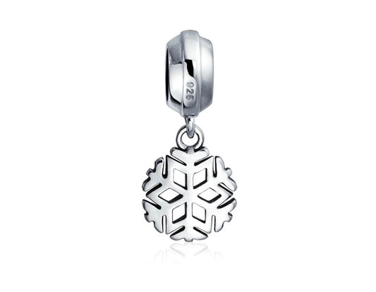 Winter Snowflake Dangle Bead Charm