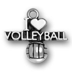 I Heart Volleyball Charm