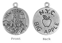 "New York" NY "Big Apple" 2-Sided Charm