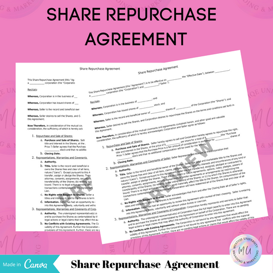 Share Repurchase Agreement