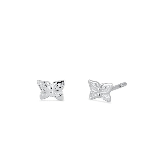 Pendientes pequeños de mariposa de plata de ley