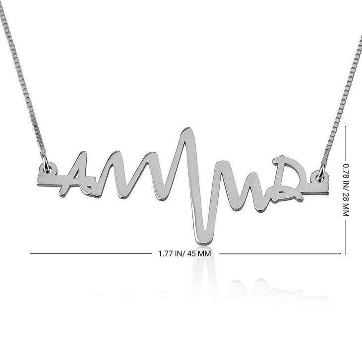 Two Initials Heartbeat Necklace