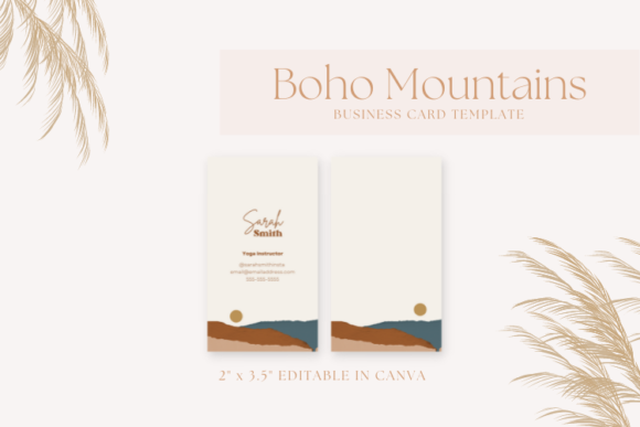 Boho Mountains – Editable Canva Business Card Template