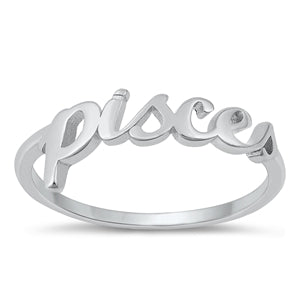 Sterling Silver Script Zodiac Ring