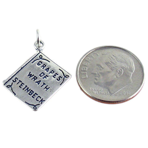 Grapes of Wrath by Steinbeck" Book Charm with Euro Bead