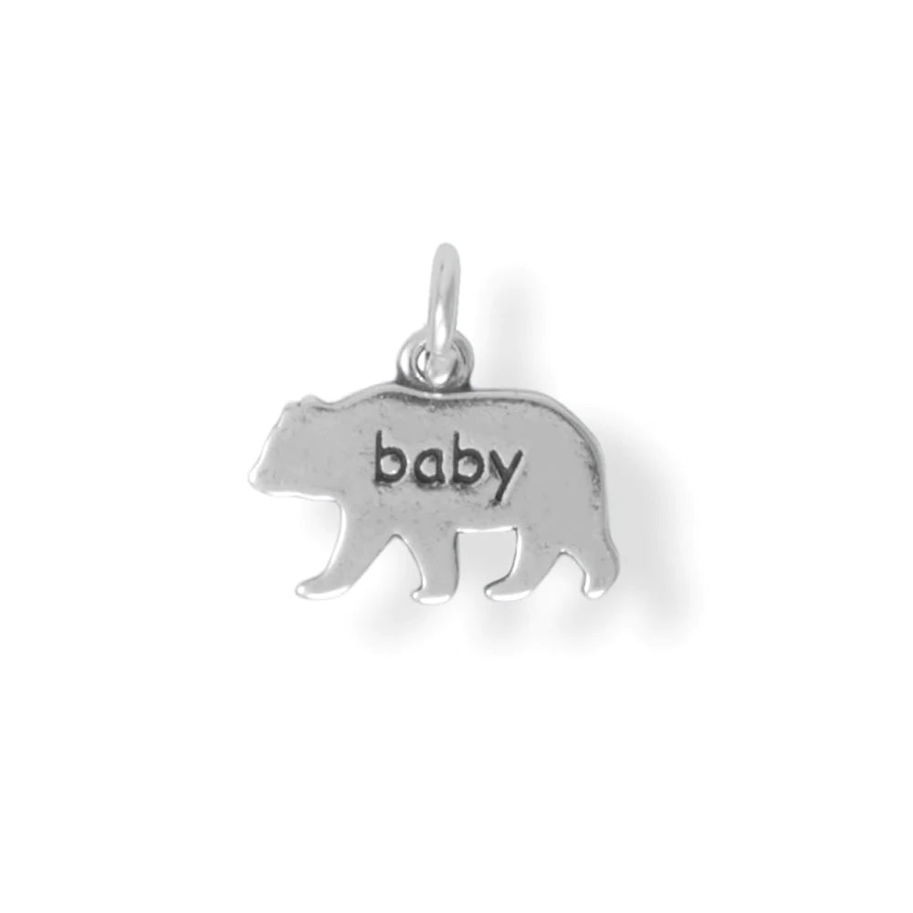 Oxidized "baby" Bear Charm