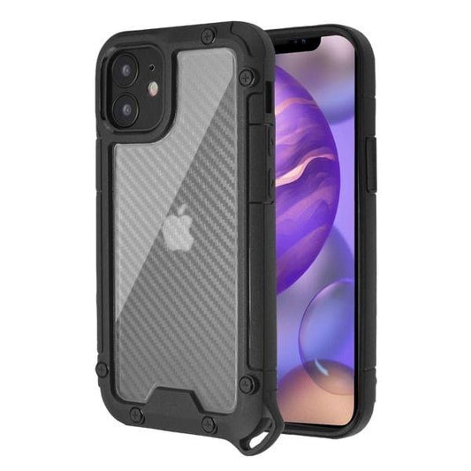 Apple IPhone 12 Mini Carbon Fiber Texture Hybrid Case