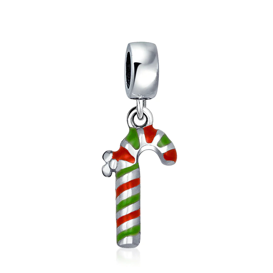 Candy Cane Dangle Bead Charm