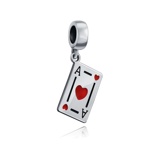 Ace Heart Dangle Bead Charm