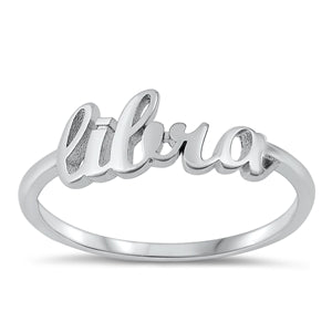 Sterling Silver Script Zodiac Ring