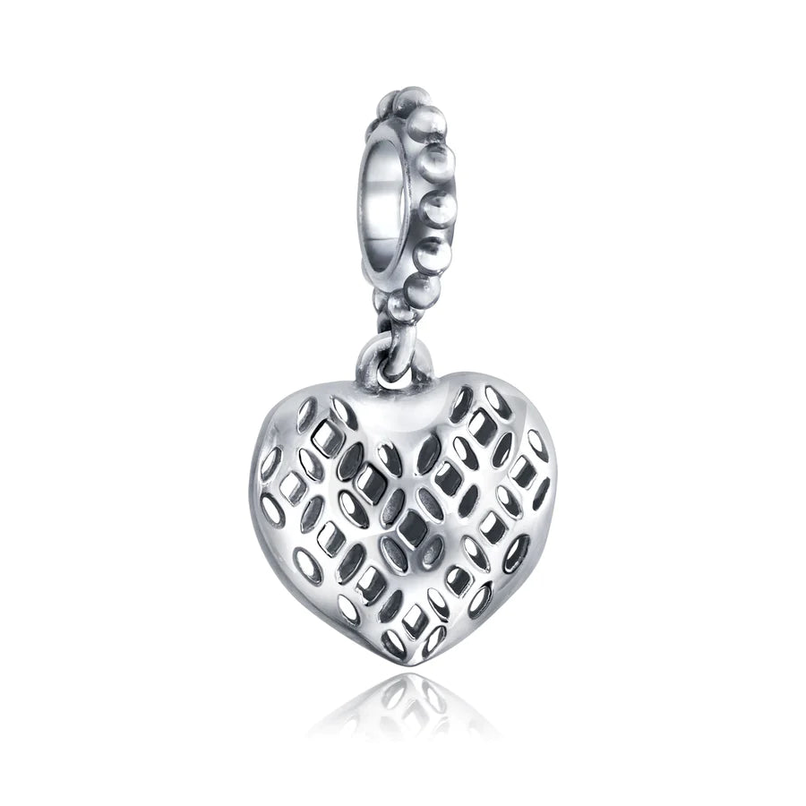 Multi Filigree Heart Shape Dangle Bead Charm