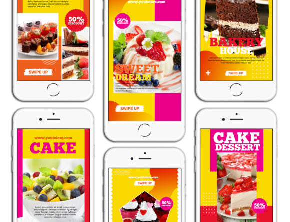 Cake Dessert Insta Story Canva Template