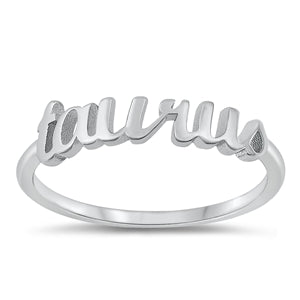 Sterling Silver Script Zodiac Ring