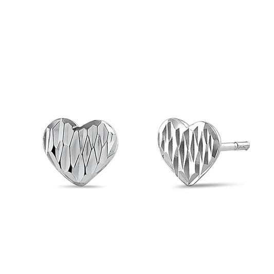 Sterling Silver Heart Stud Earrings