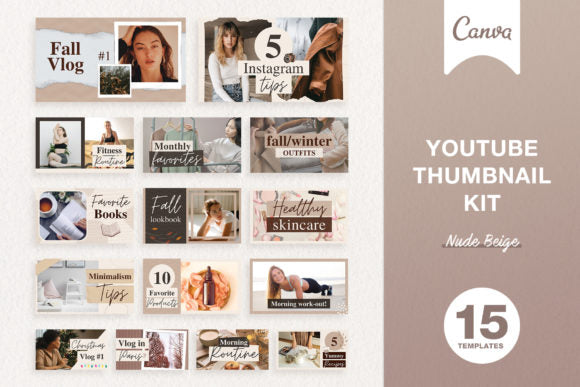 YouTube Thumbnail Kit Editable in Canva